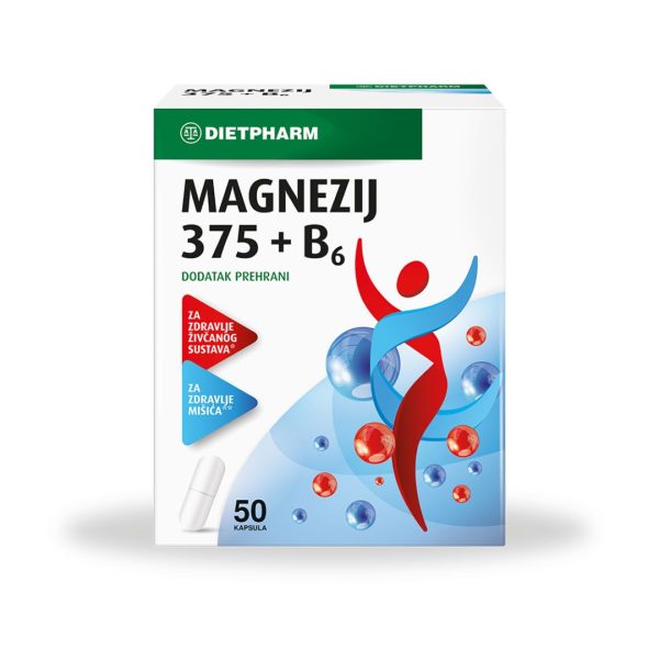 Dietpharm Magnezij 375 + B6 50 kapsula