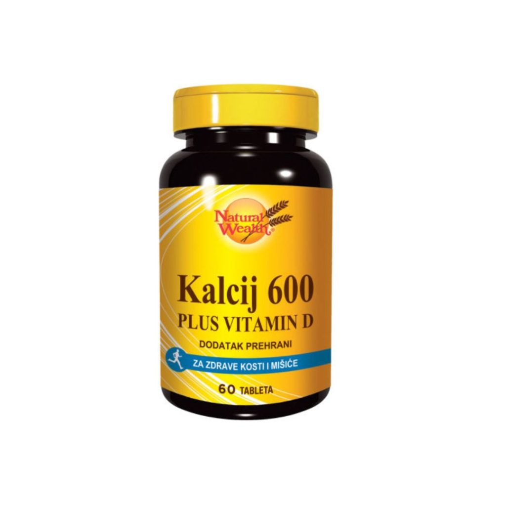 Natural Wealth Kalcij 600 plus vitamin D 60 tableta