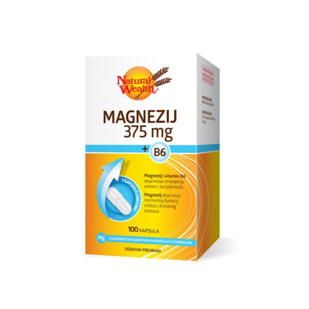 Natural Wealth Magnezij 375 mg + B6 100 kapsula