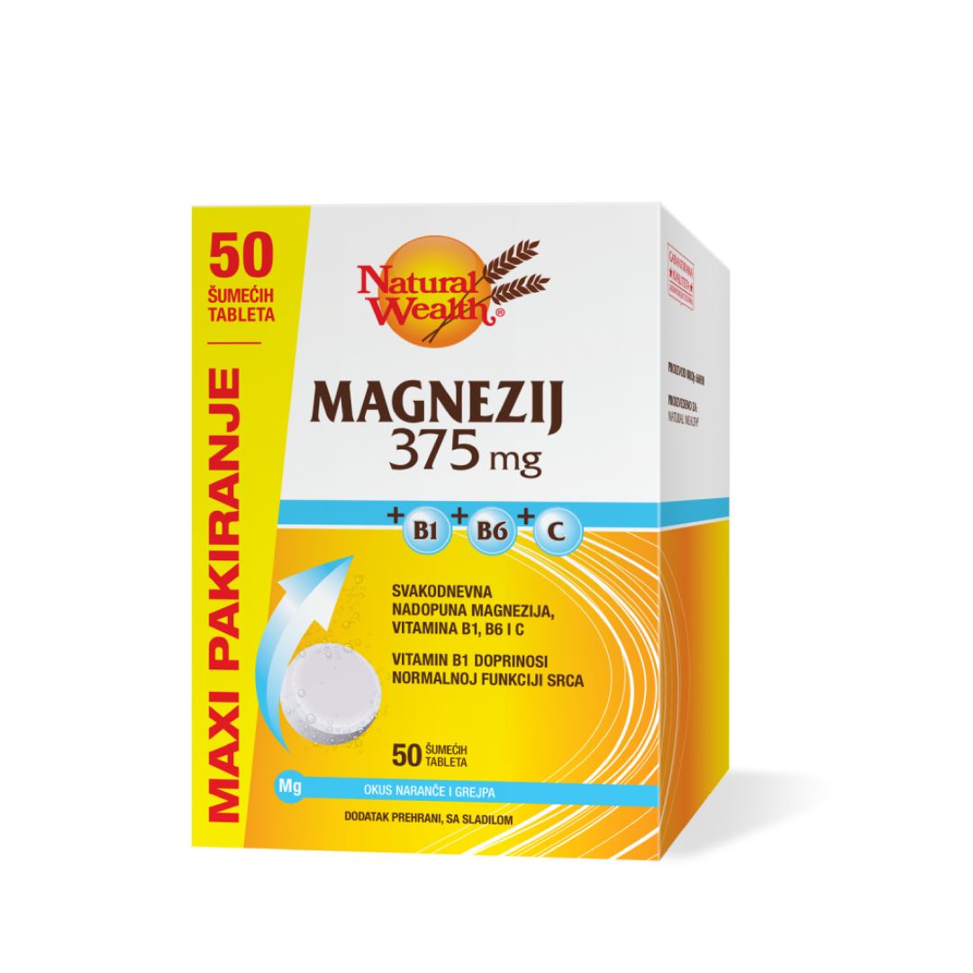 Natural Wealth Magnezij 375 mg+B1+B6+C šumeće tablete1