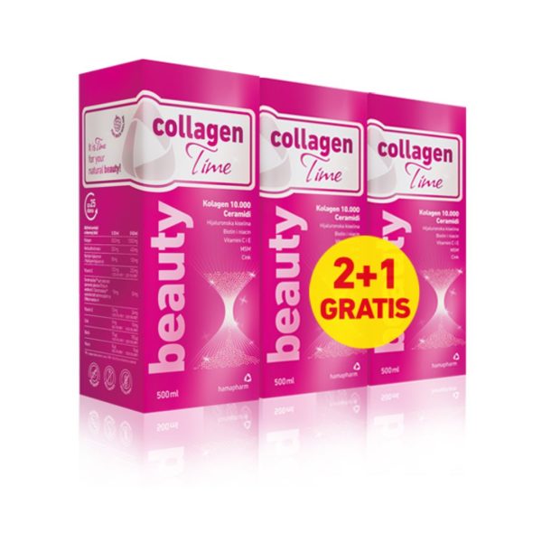 hamapharm CollagenTime Beauty tekući dodatak prehrani 500 ml 2+1 gratis