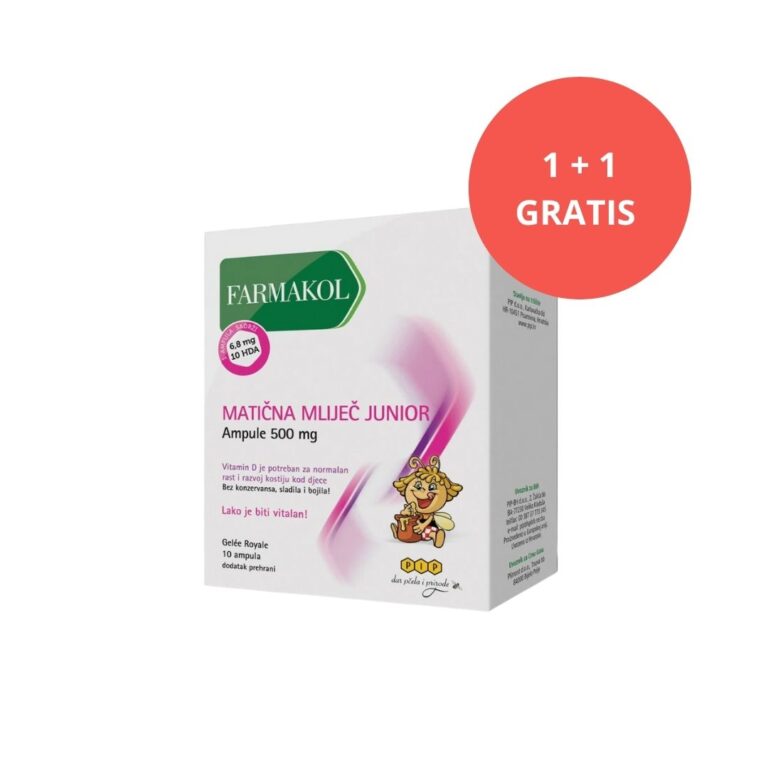 FARMAKOL Matična mliječ Junior 10 ampula 500 mg (1+1 GRATIS)