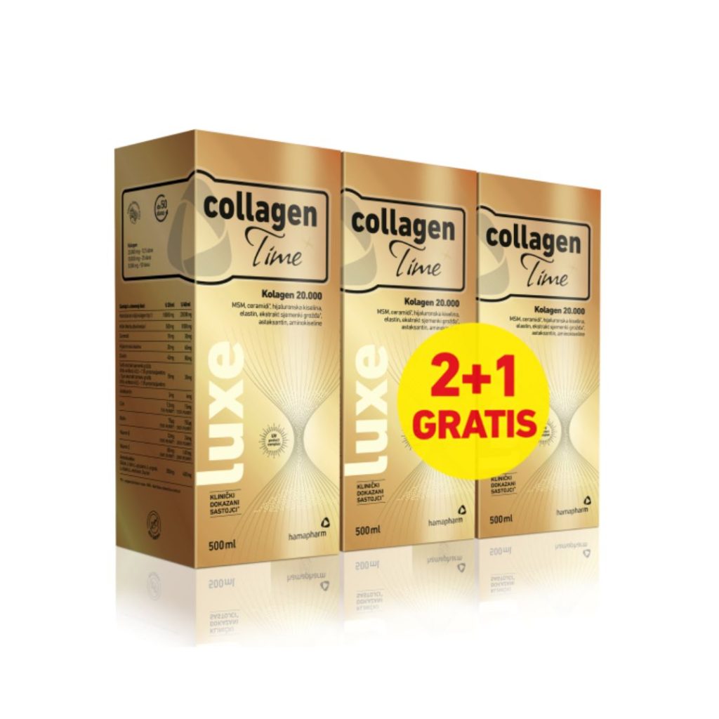 hamapharm CollagenTime Luxe tekući dodatak prehrani 500 ml 2+1 GRATIS