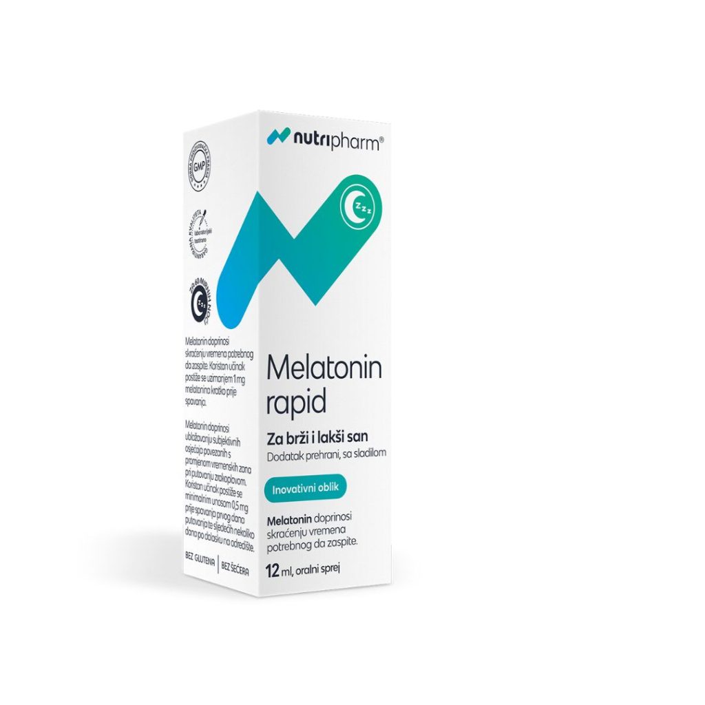 nutripharm Melatonin rapid 12 ml, oralni sprej