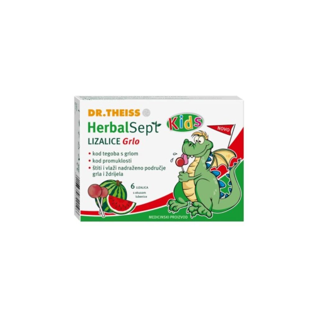 Dr. Theiss HerbalSept Kids Grlo lizalice 6 komada LUBENICA