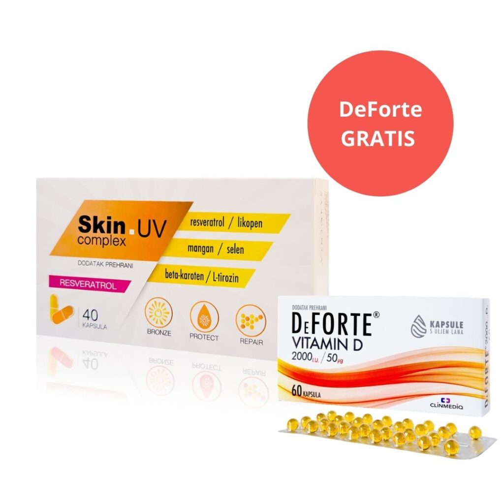 Skin Complex UV 40 kapsula + DeForte Vitamin D 2000 IU 60 kapsula GRATIS