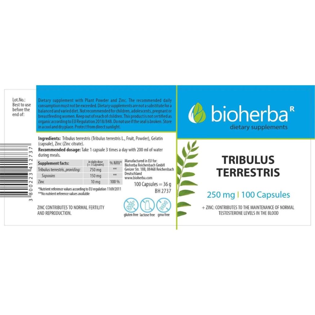bioherba TRIBULUS TERRESTRIS 250 mg 100 kapsula (2)