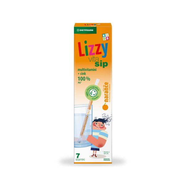 Dietpharm Lizzy Vita Sip Kids multivitamini i cink 7 slamki