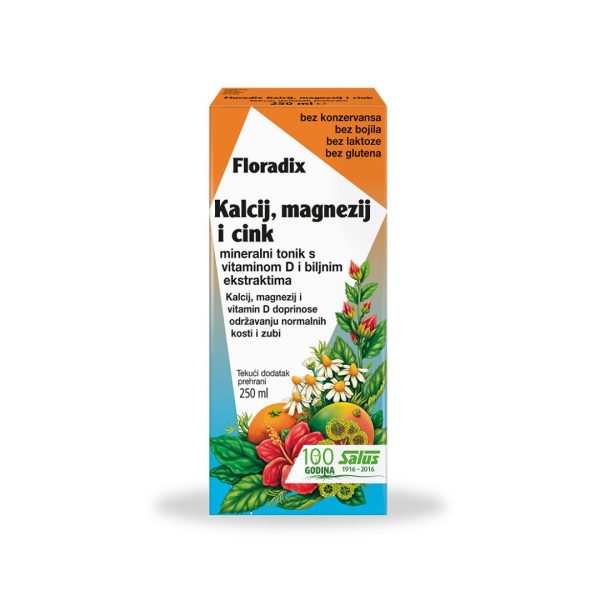 Floradix Kalcij magnezij i cink tonik tekući dodatak prehrani 250 ml