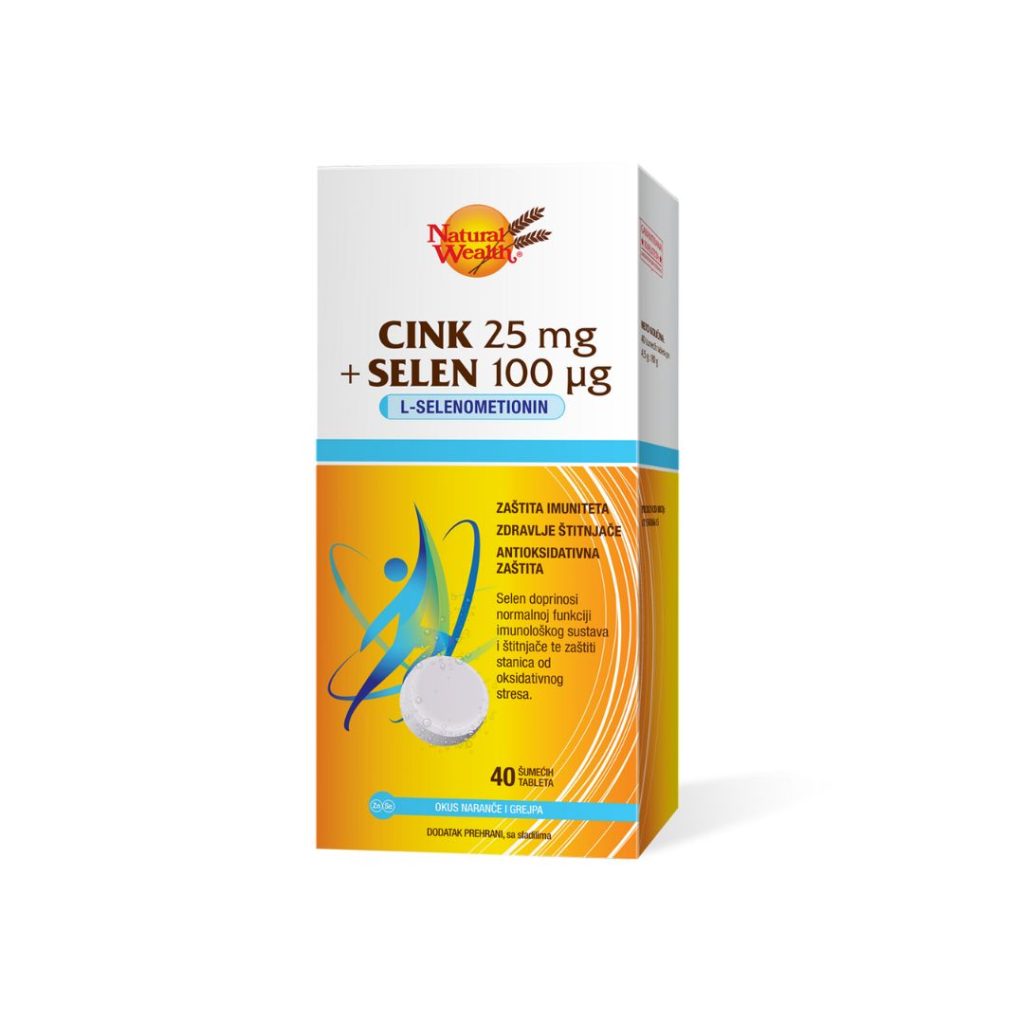 Natural Wealth Cink 25 mg i Selen 100 µg 40 šumećih tableta