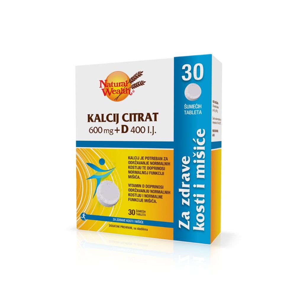 Natural Wealth Kalcij Citrat 600 mg i D 400 IJ 30 šumeće tablete