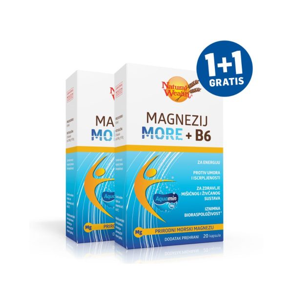 Natural Wealth Magnezij More i B6 1+1 GRATIS kapsule