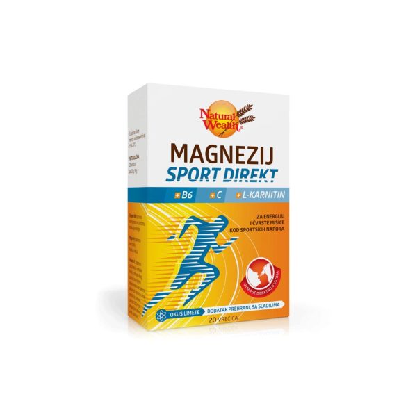 Natural Wealth Magnezij Sport Direkt + B6 + C + L karnitin 20 vrećica