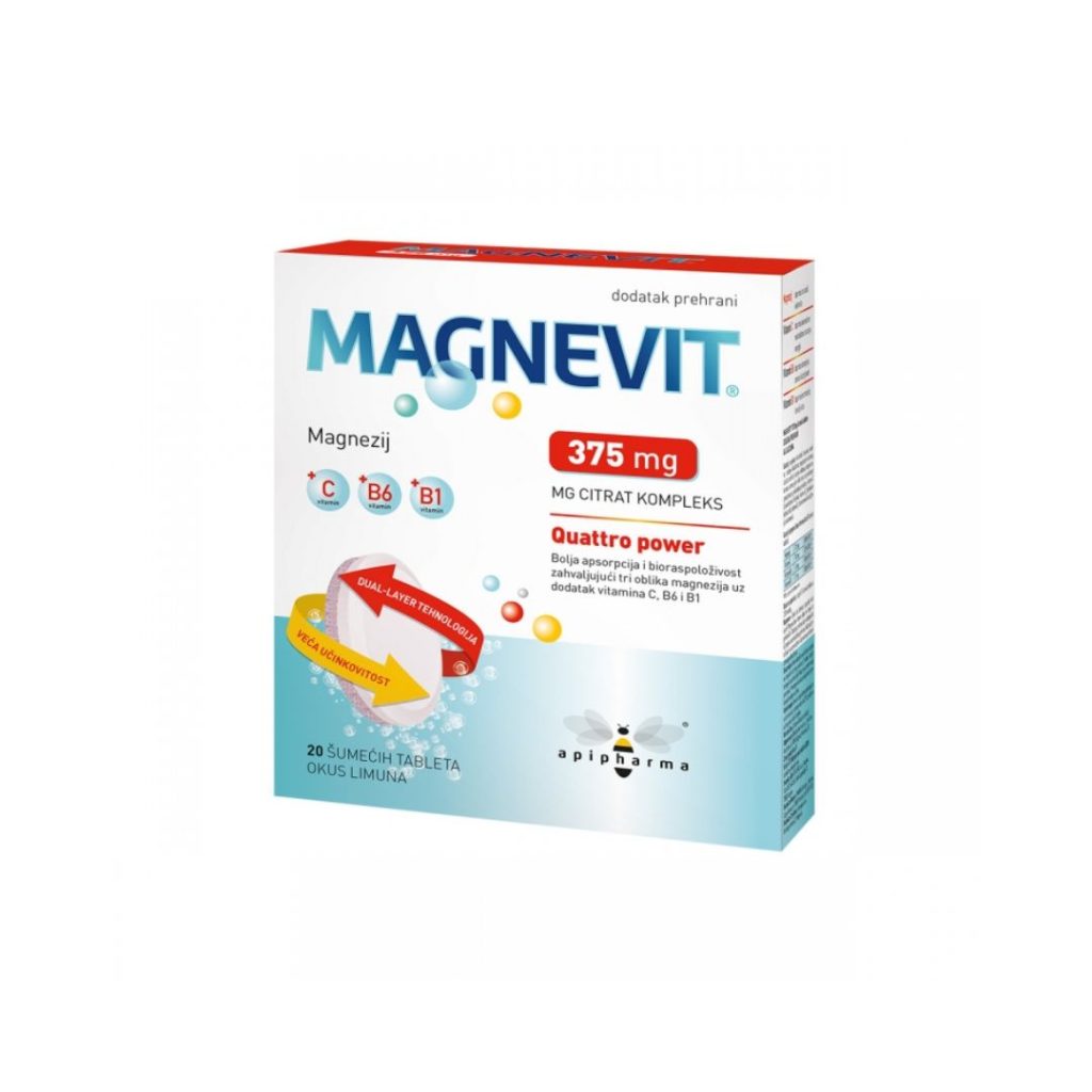 apipharma Magnevit 375 mg 20 šumećih tableta