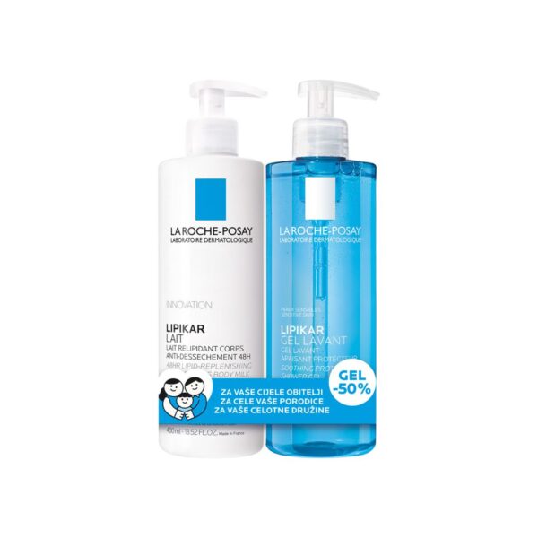 LA ROCHE POSAY LIPIKAR LAIT 400 ML + GEL LAVANT 400 ML PROMO PAKIRANJE