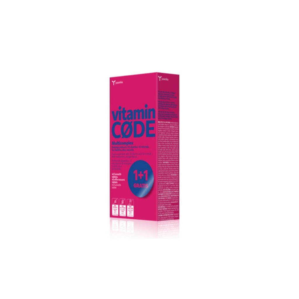 yasenka vitamin CODE Multicomplex 40 šumećih tableta (1+1 GRATIS)