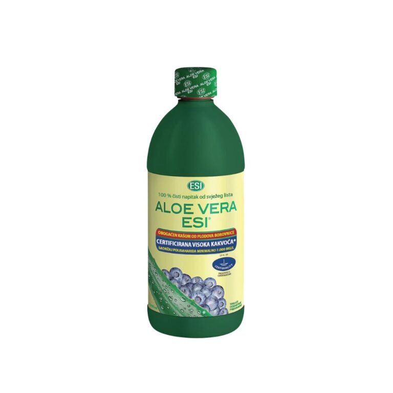 ESI ALOE VERA sok od lista prave aloje, obogaćen medom i sokom od plodova borovnice 1000 ml