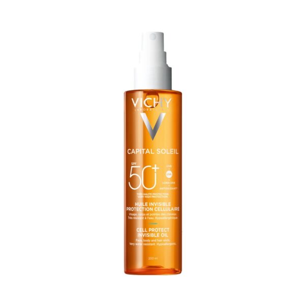 VICHY Capital Soleil Cell Protect zaštitno ulje za lice, tijelo i vrhove kose SPF 50+ 200 ml