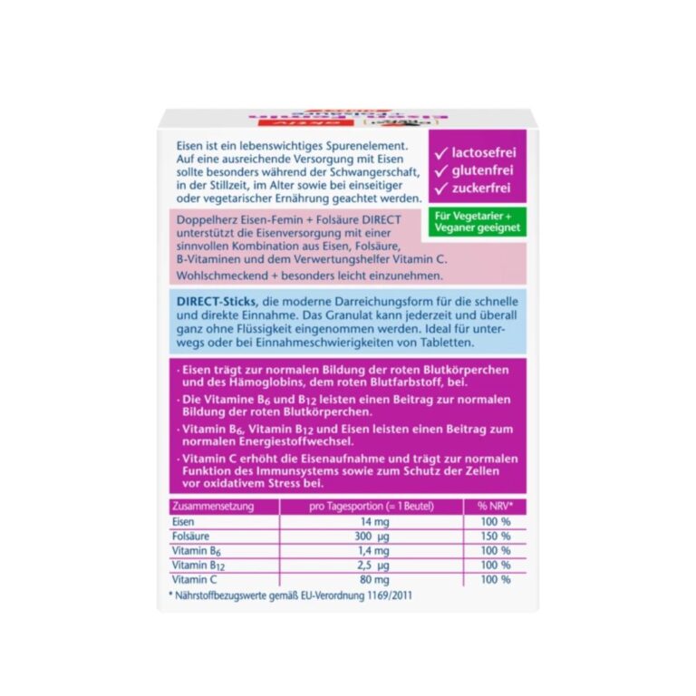 Doppelherz aktiv Željezo + folna kiselina DIREKT 20 vrećica (2)
