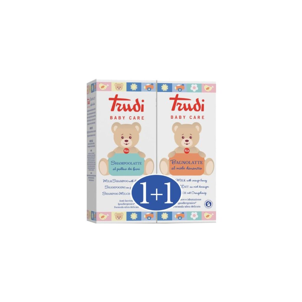 Trudi Mliječna kupka s medom naranče 250 ml + Trudi Šampon s ekstraktom cvjetne peludi 250 ml PROMO PAKIRANJE