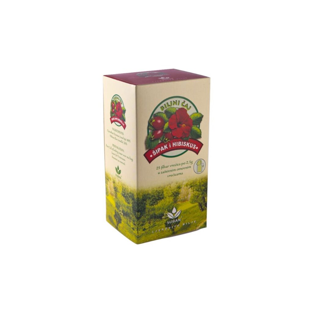 SUBAN Šipak i hibiskus čaj filter vrećice 25 komada