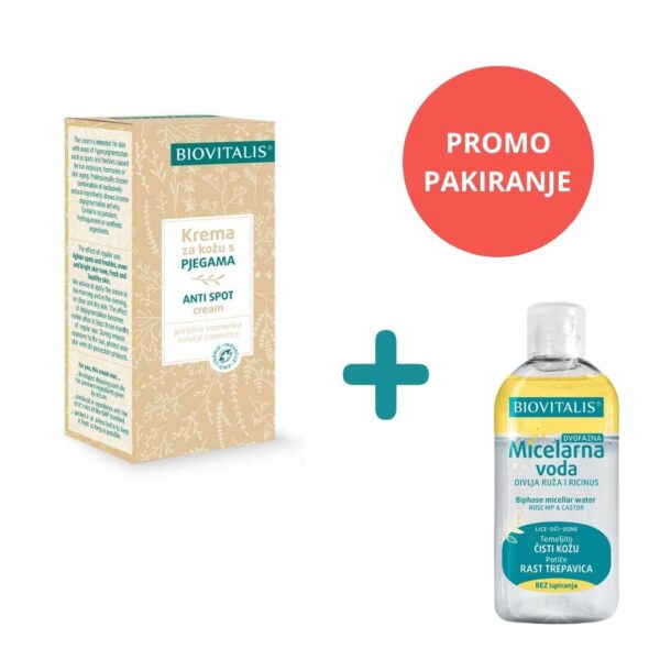 BIOVITALIS Krema za kožu s pjegama 40 ml + BIOVITALIS Dvofazna micelarna voda 100 ml PROMO PAKIRANJE