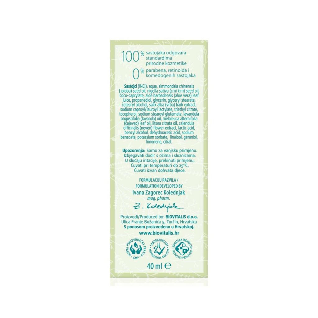 BIOVITALIS Krema za kožu s prištićima 40 ml (1)