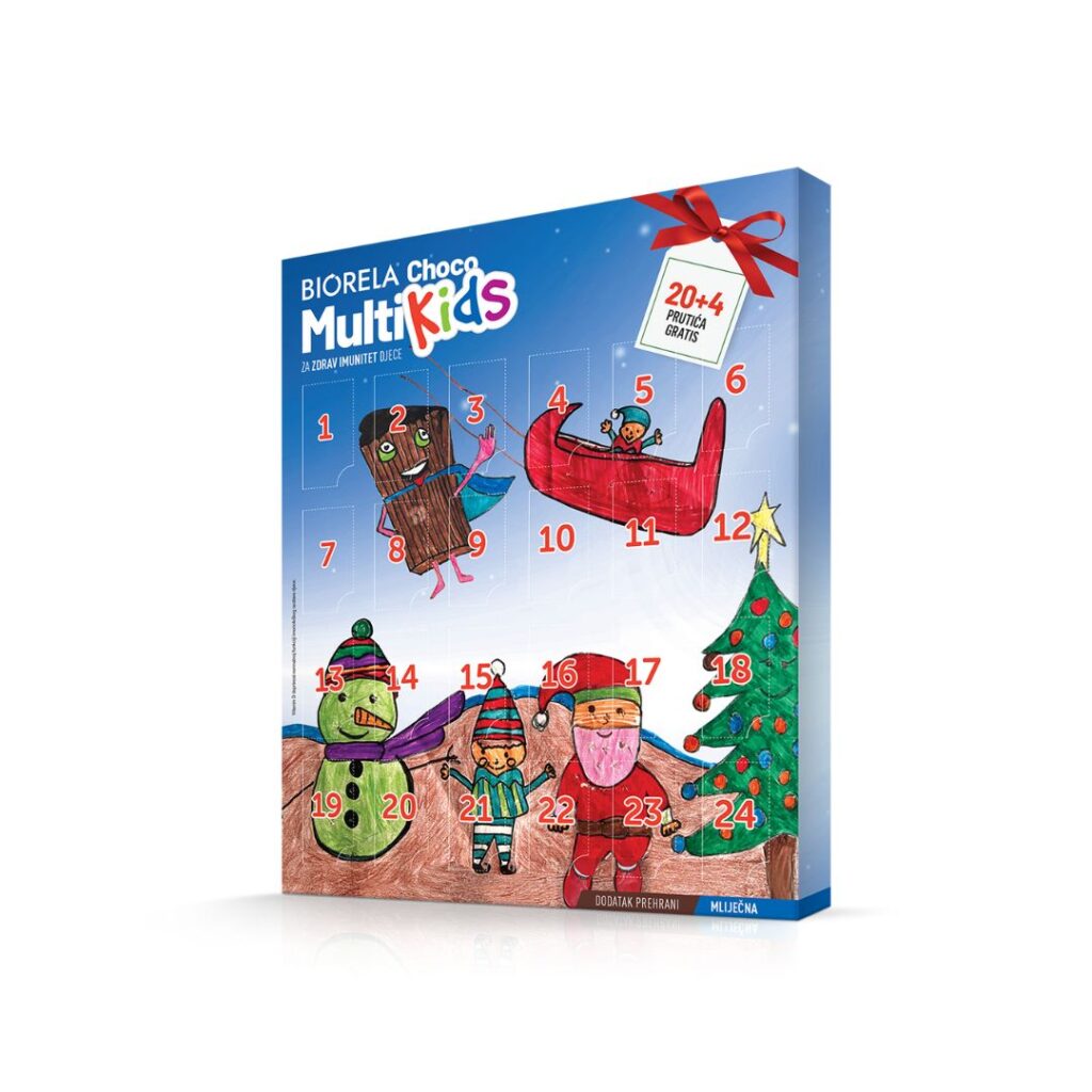 BIORELA Choco Multi Kids 20 prutića ADVENT s 4 prutića GRATIS!