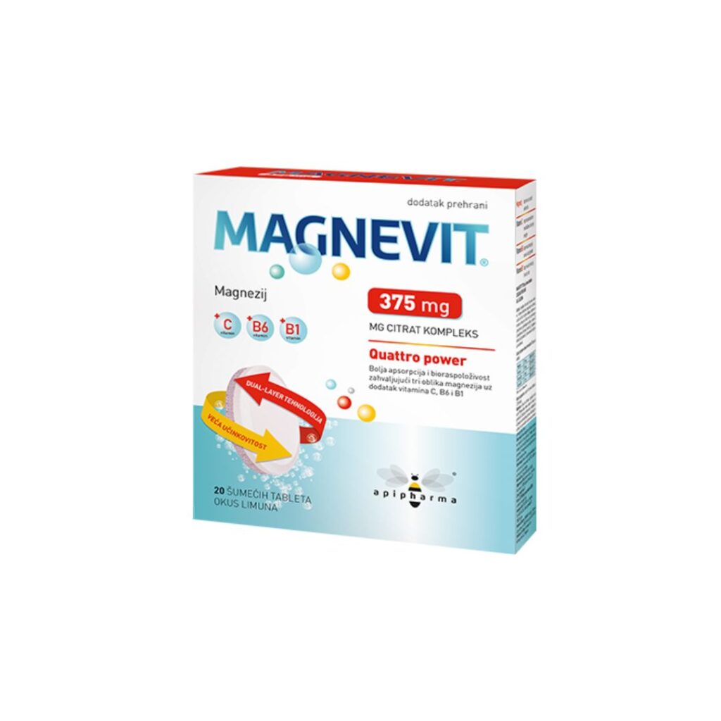 APIPHARMA Magnevit 375mg 20 šumećih