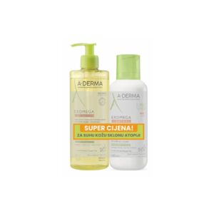 Aderma Exomega Control emolijentna krema 400 ml + emolijentno ulje za tuširanje 500 ml POKLON PAKET
