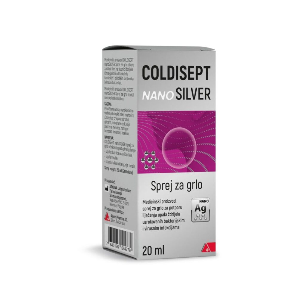 Coldisept NanoSilver sprej za grlo 20 ml