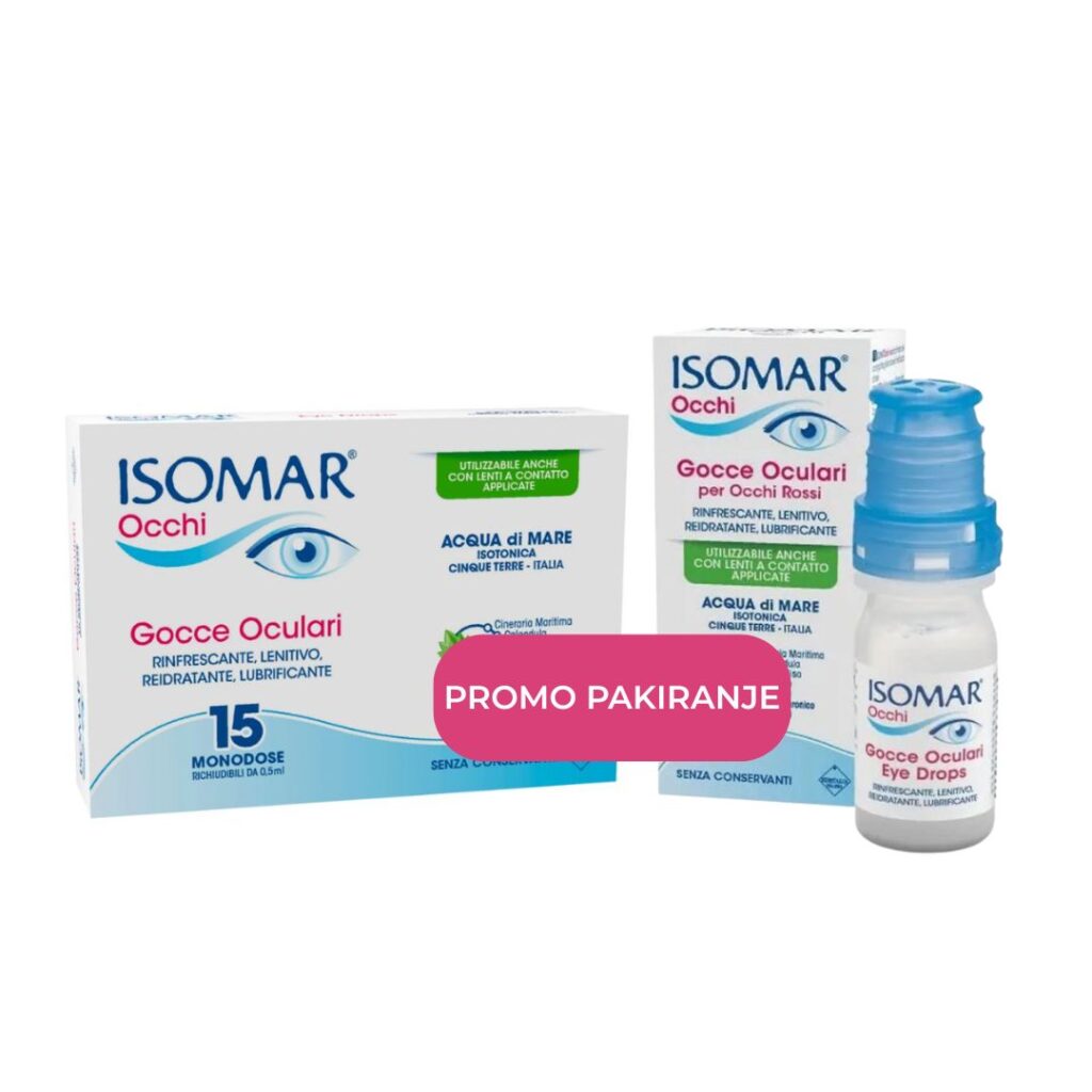 ISOMAR Occhi kapi za oči 15 jednodoznih spremnika + ISOMAR Occhi kapi za oči 10 ml PROMO PAKIRANJE