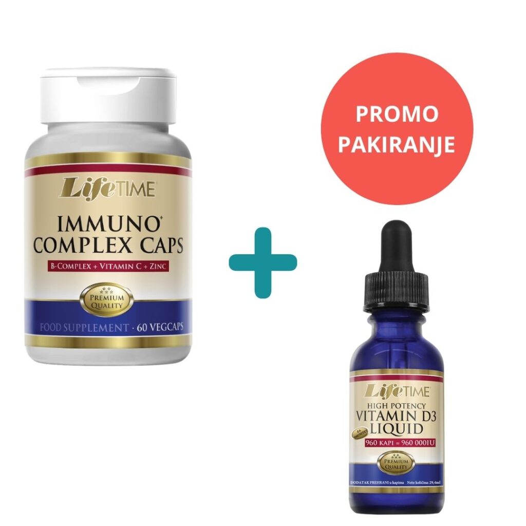 LifeTime Immuno Complex 60 kapsula + LifeTime Vitamin D3 1000 IU kapi PROMO PAKIRANJE