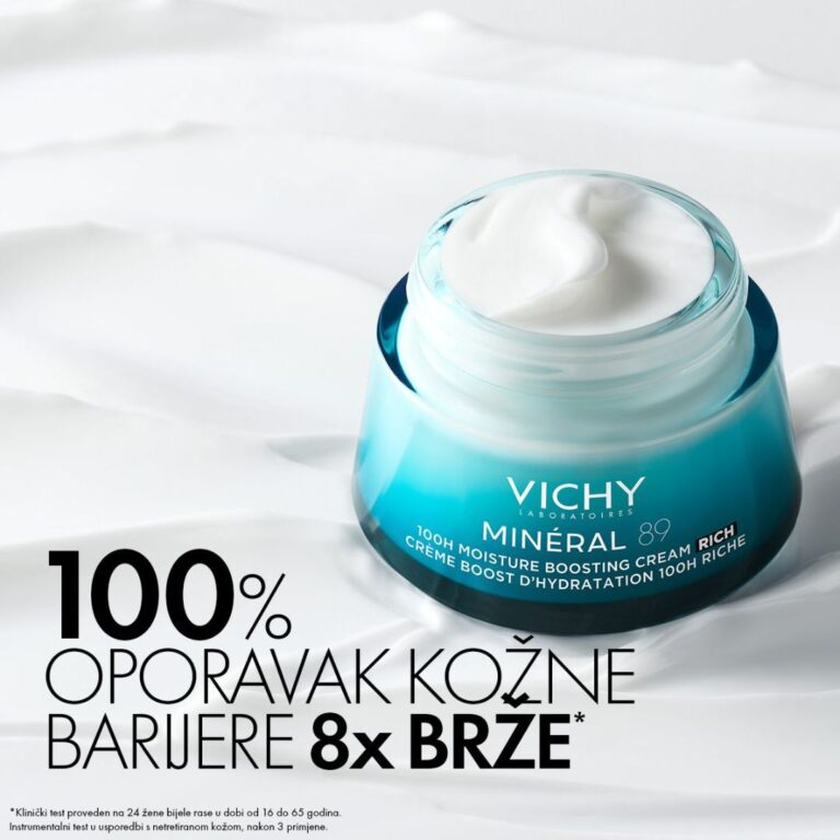 VICHY Mineral 89 Krema za intenzivnu hidraciju tijekom 100 sati za sve suhu do vrlo suhu kožu 50 ml (1)